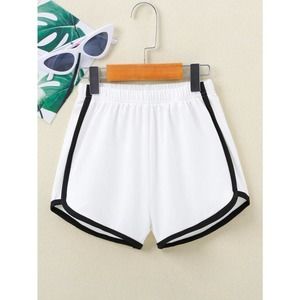 NEW White Womens Athletic Shorts Mid Rise